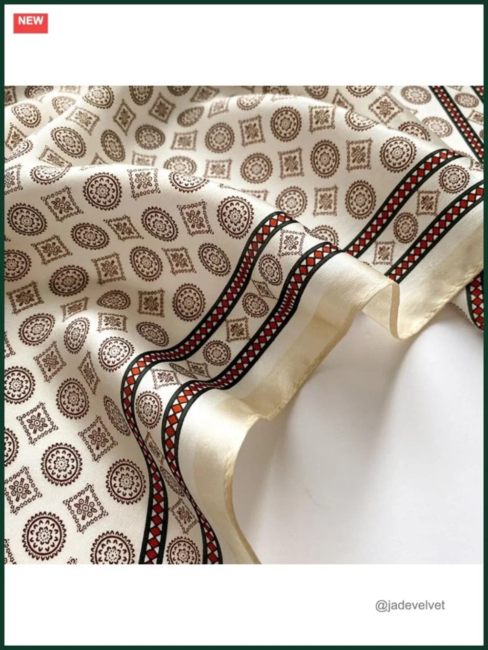 100% Pure Mulberry Silk Small Square Scarf Digital Printed Neckerchief 21